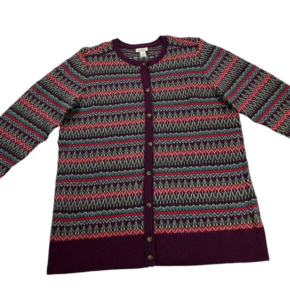 L.L. Bean Sweaters - L.L. Bean Multicolor Patterned Cardigan